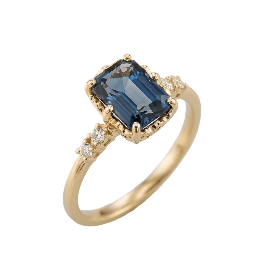 GOLD SAPPHIRE & DIAMOND RING