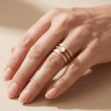 GOLD MOONSTONE BAND RING