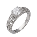 SILVER CUSHION ZIRCONIA VINTAGE RING