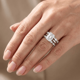 Bague argentée superposée style vintage