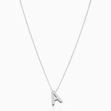 Love letter initial necklace - White Gold