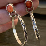 BOUCLES D'OREILLES VINTAGE ONYX BOHÈME CHIC