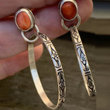 BOUCLES D'OREILLES VINTAGE ONYX BOHÈME CHIC