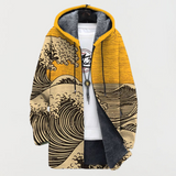 KATHRIN | VESTE À CAPUCHE MOTIF VAGUES