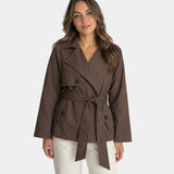 LYSIANNE | TRENCH CROISÉ MARRON