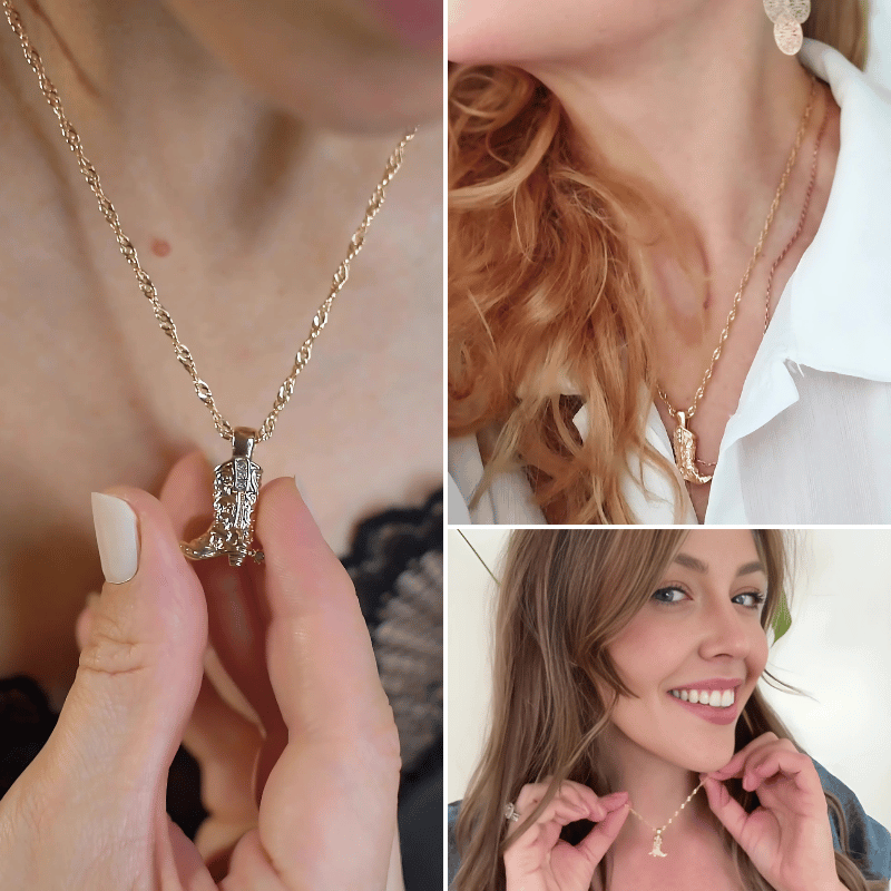 Rhinestone Rodeo Boot - Necklace