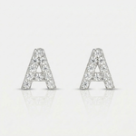 Amber Stud Earrings | White Gold
