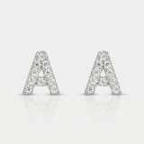 Amber Stud Earrings | White Gold