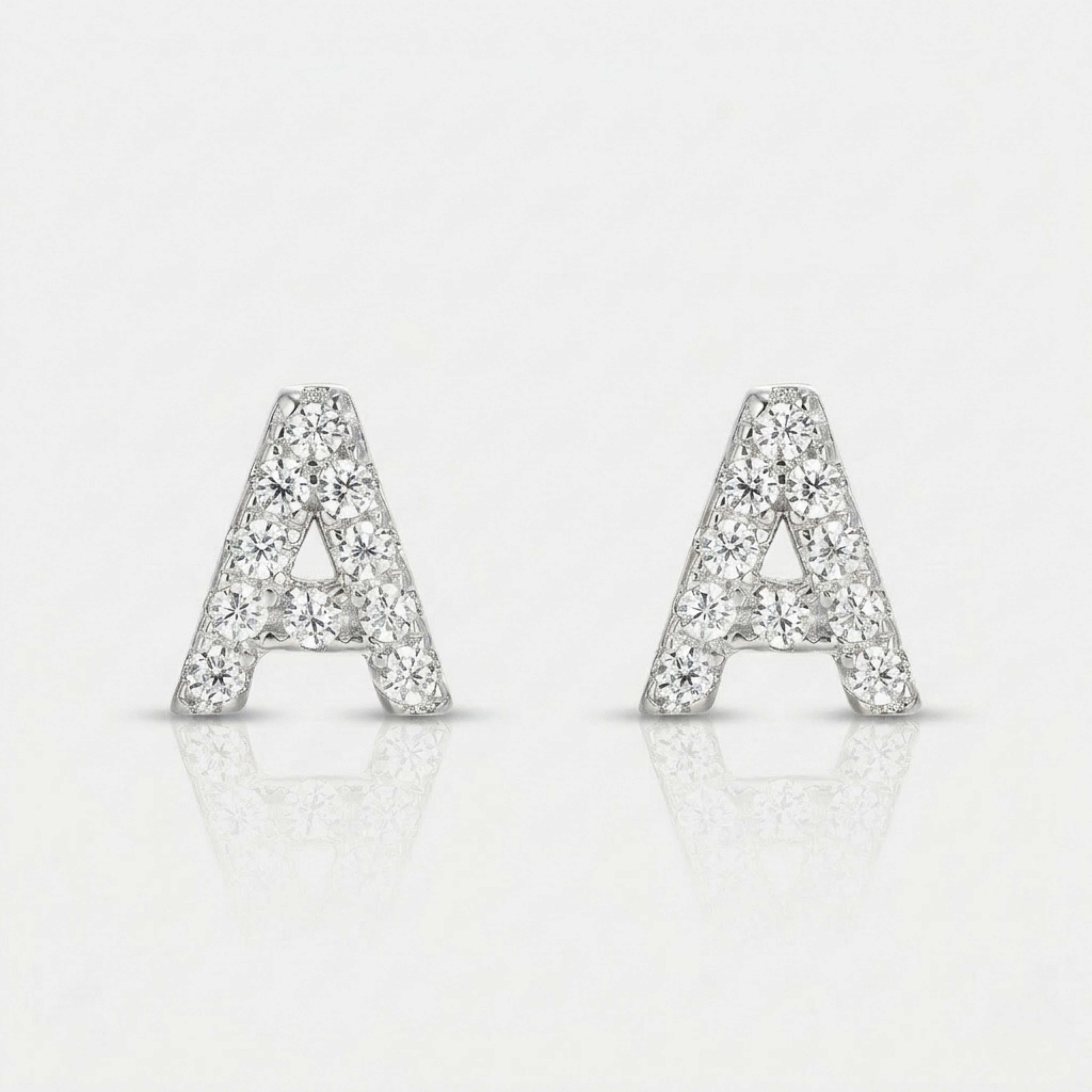 Amber Stud Earrings | White Gold