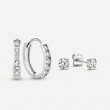 Savannah Earrings Set | White Gold