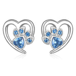 Sparkling Paw Heart Earrings