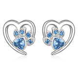 Sparkling Paw Heart Earrings