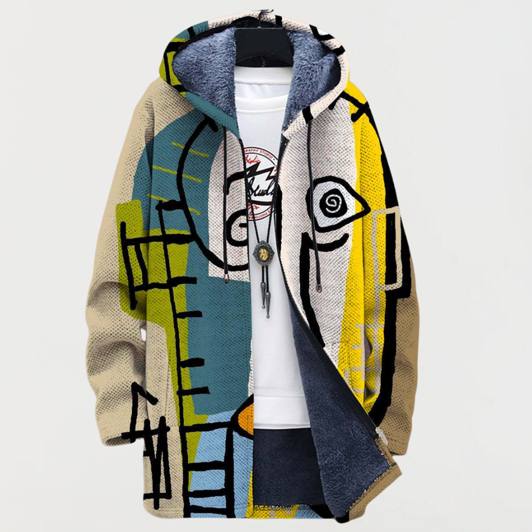 HENRIKE | VESTE À CAPUCHE LIGNES ABSTRAITES