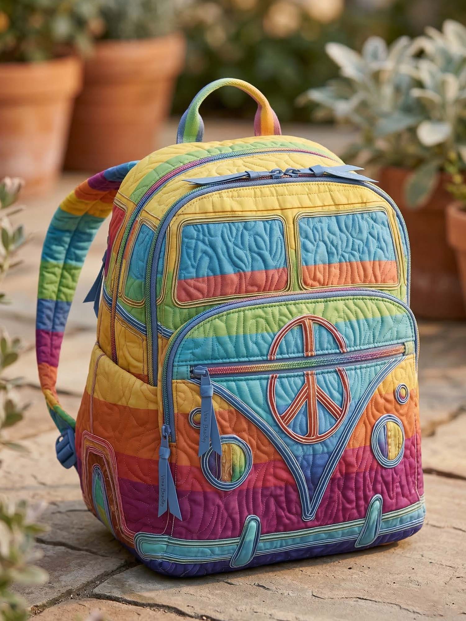 Hippie Van Quilted Backpack