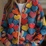VALENTINE | VESTE TRICOTÉE CŒURS MULTICOLORES