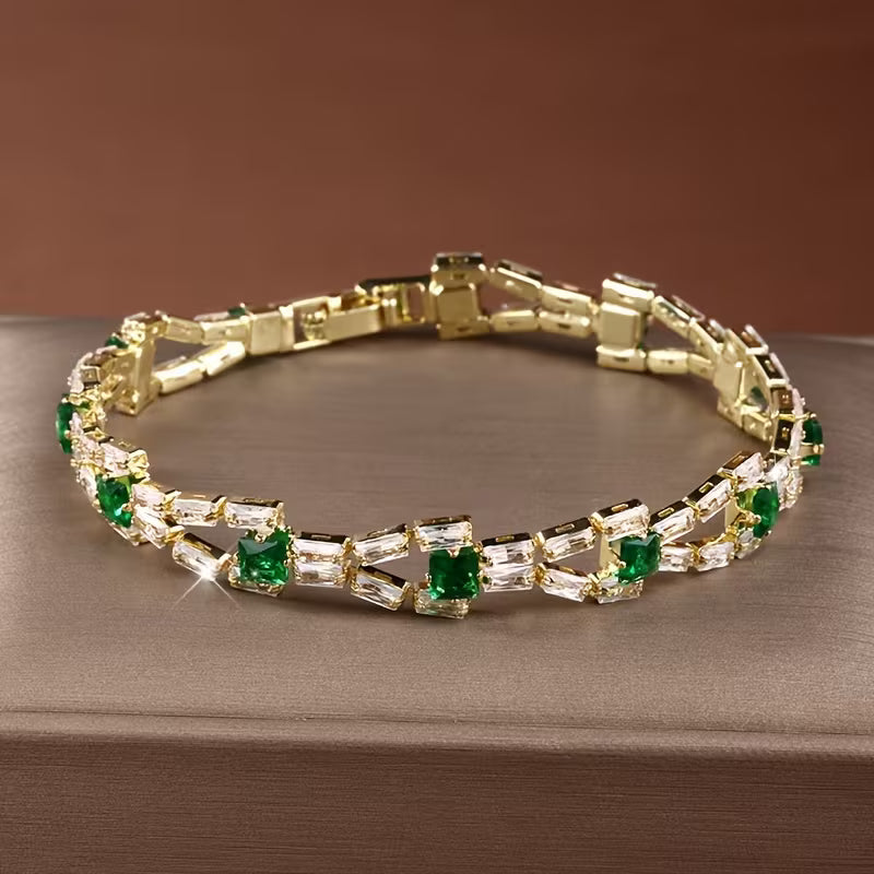 Bracelet Verde Maillon Tennis | Or