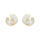 Luxury White Opal Earrings with Pearls Gold