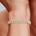 Moissanite Cuban Bracelet - Gold