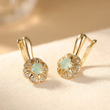 BOUCLES D'OREILLES TURQUOISE CARRÉ SERTI À