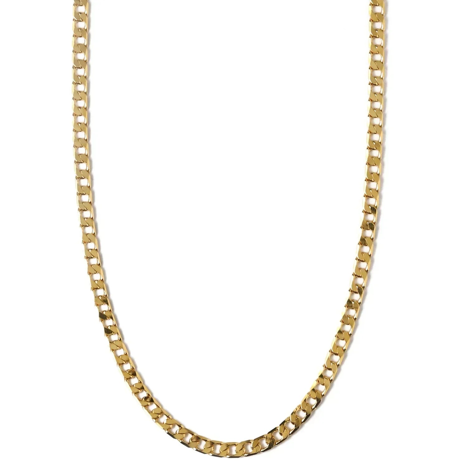 Collier Plat Maillon Maille Gourmette Chaîne | Or