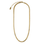 Flat Link Curb Chain Necklace | Gold