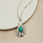 Vintage Bohemian Turquoise Ornament Pendant Necklace