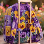 Pansy Patchwork Flowers Quilted Backpack