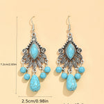 Elegant Bohemian Design Turquoise Clear Drop Earrings
