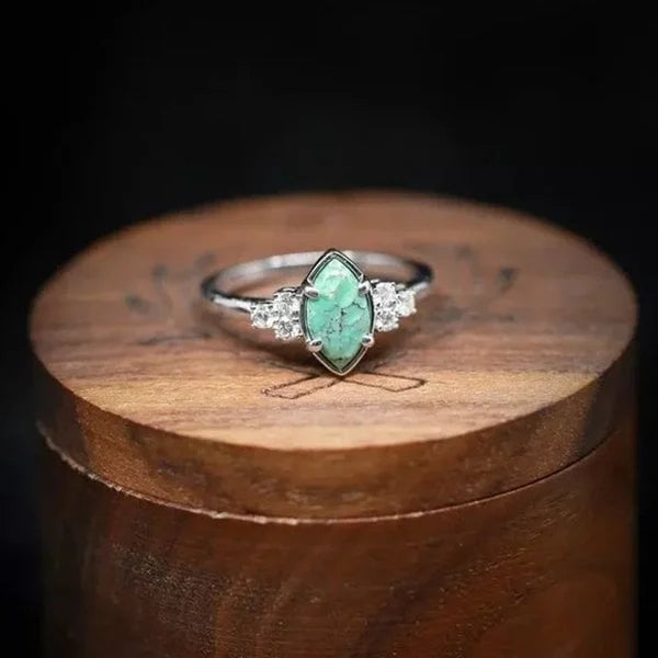 BAGUE NATUREL TURQUOISE DIAMANT