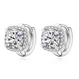 Nadine square earrings | White Gold