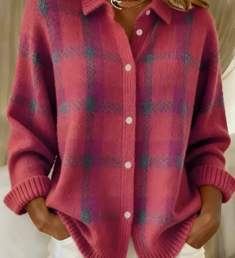 ASHLEY | CHEMISE TRICOTÉE CLASSIQUE À CARREAUX