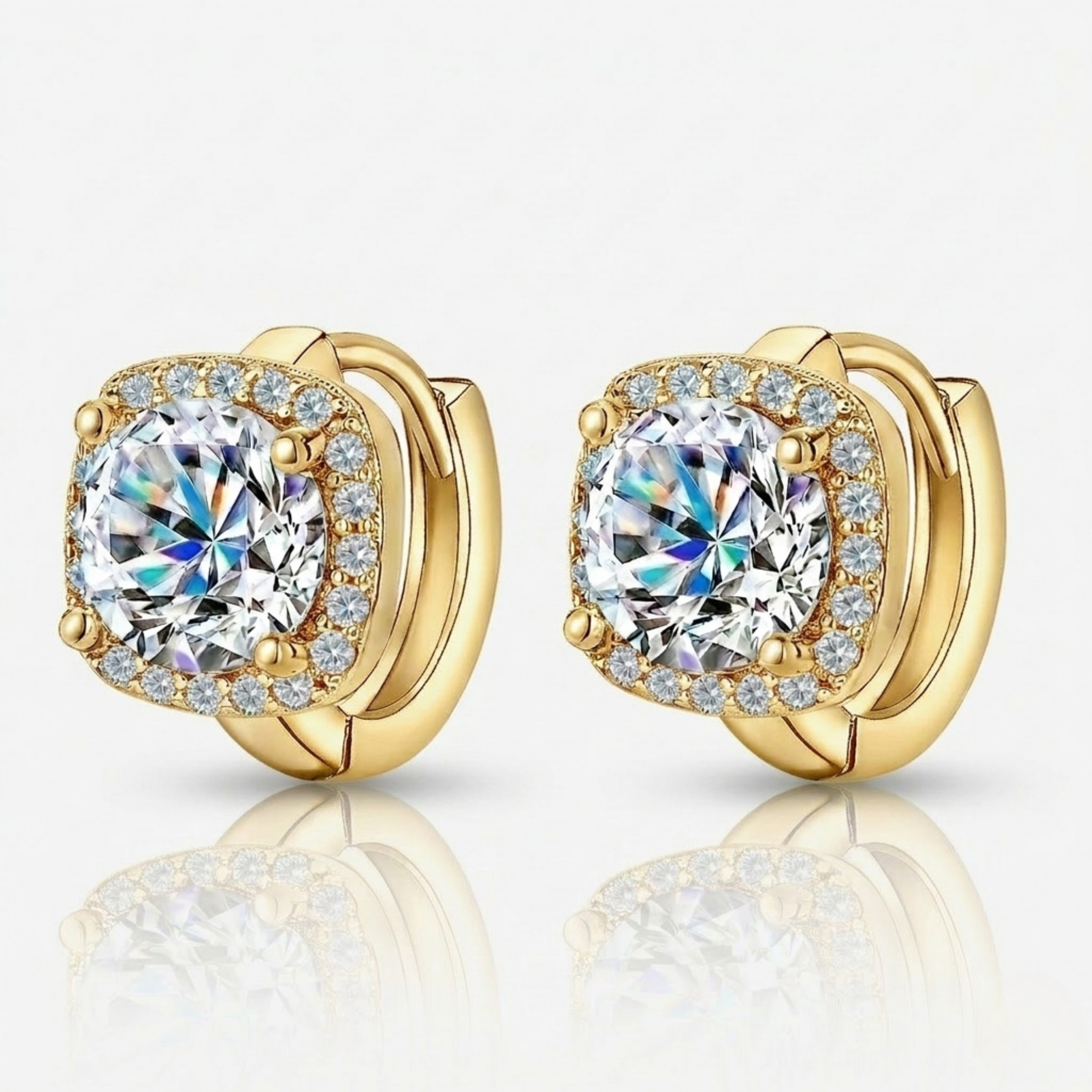BOUCLES D'OREILLES CARRÉ | OR BLANC