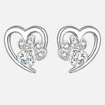 Sparkling Paw Heart Earrings