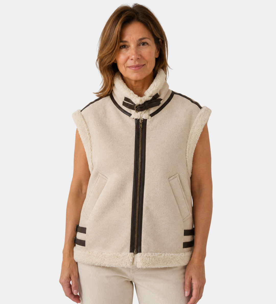 ADALSINDE | GILET SANS MANCHES EFFET SHEARLING