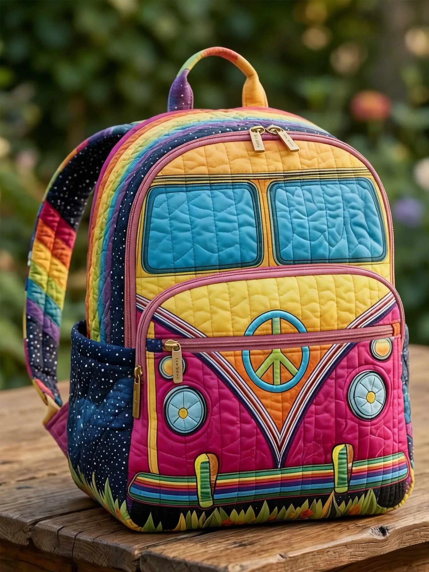 Hippie Van Quilted Backpack