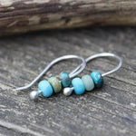 BOUCLES D'OREILLES ARTISANAL TURQUOISE PERLE GOUTTE