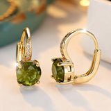 Vintage Bohemian Green Cubic Zirconia Golden Claw Earrings