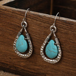 BOUCLES D'OREILLES VINTAGE RÉTRO EAU GOUTTE TURQUOISE PENDENTIF