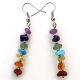 Boho Colorful Natural Gemstone Drop Earrings