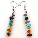 Boho Colorful Natural Gemstone Drop Earrings
