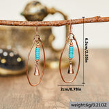 Vintage Bohemian Turquoise Beaded Hoop Earrings