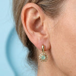 BOUCLES D'OREILLES TURQUOISE CARRÉ SERTI À