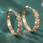 Elegant Bohemian Multi Color Zirconia Floral Butterfly Earrings