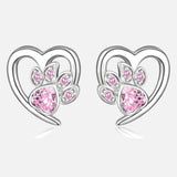 Sparkling Paw Heart Earrings