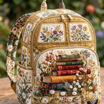 Vintage Book Van Quilted Backpack