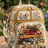 Vintage Book Van Quilted Backpack
