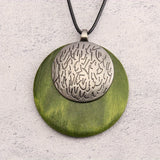 Bohemian Retro Style Spiral Medallion Pendant Long Necklace