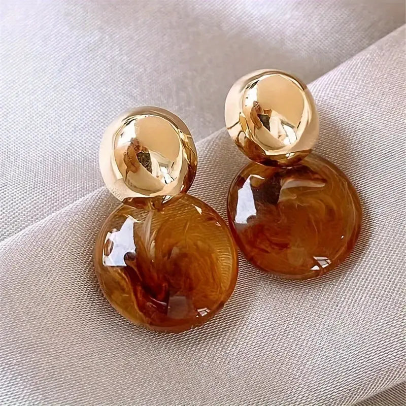 Boucles d'Oreilles Aurélie Ambre Goutte | Or