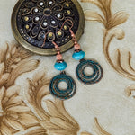 Vintage Red Copper Bohemian Drop Earrings