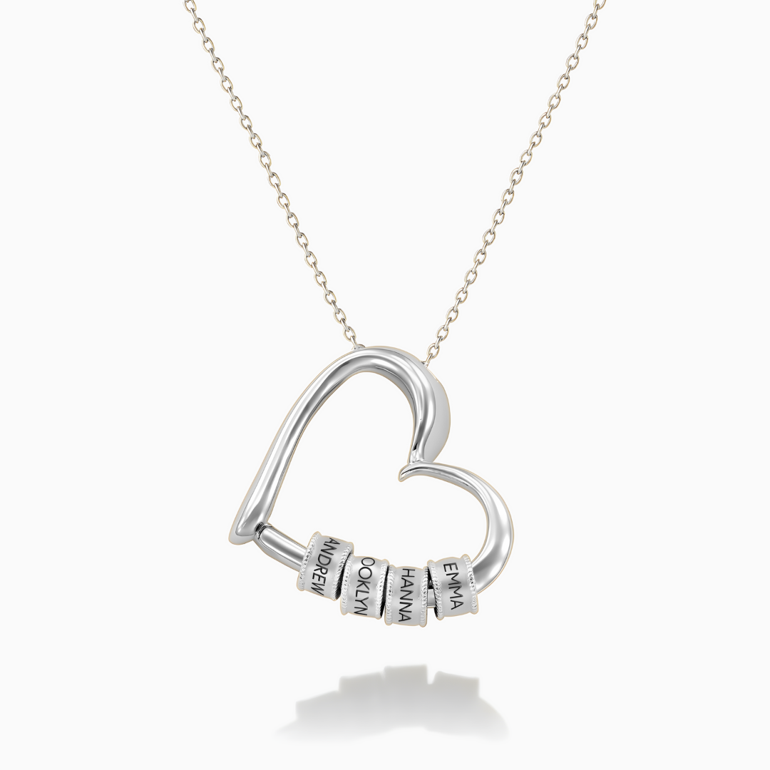 COLLIER EN FORME DE CŒUR AVEC PRÉNOMS